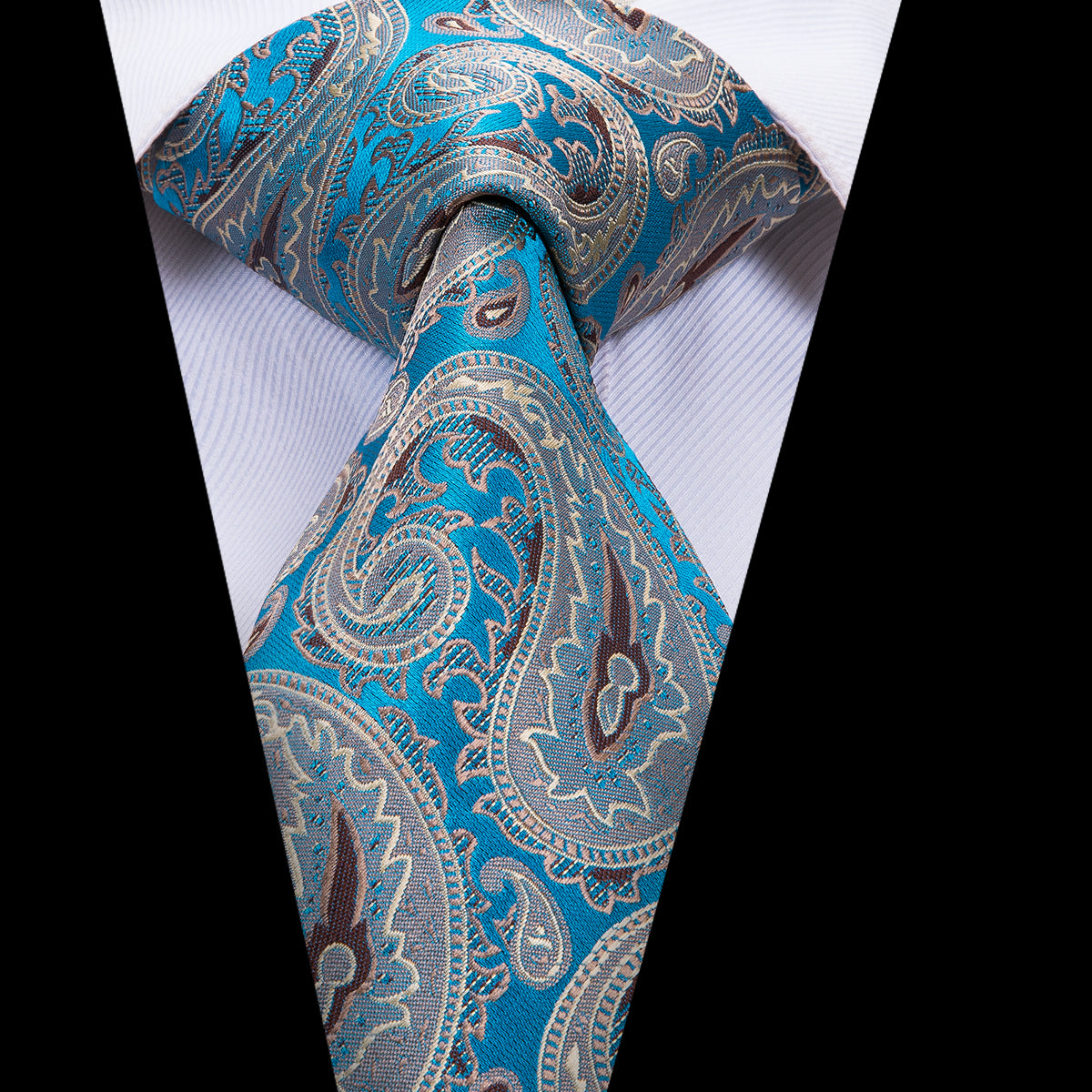 Electric Sapphire Steel Paisley Silk Tie