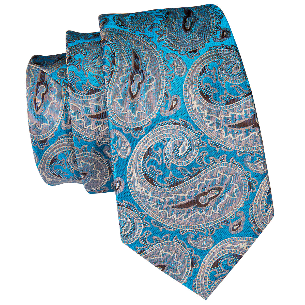 Electric Sapphire Steel Paisley Silk Tie