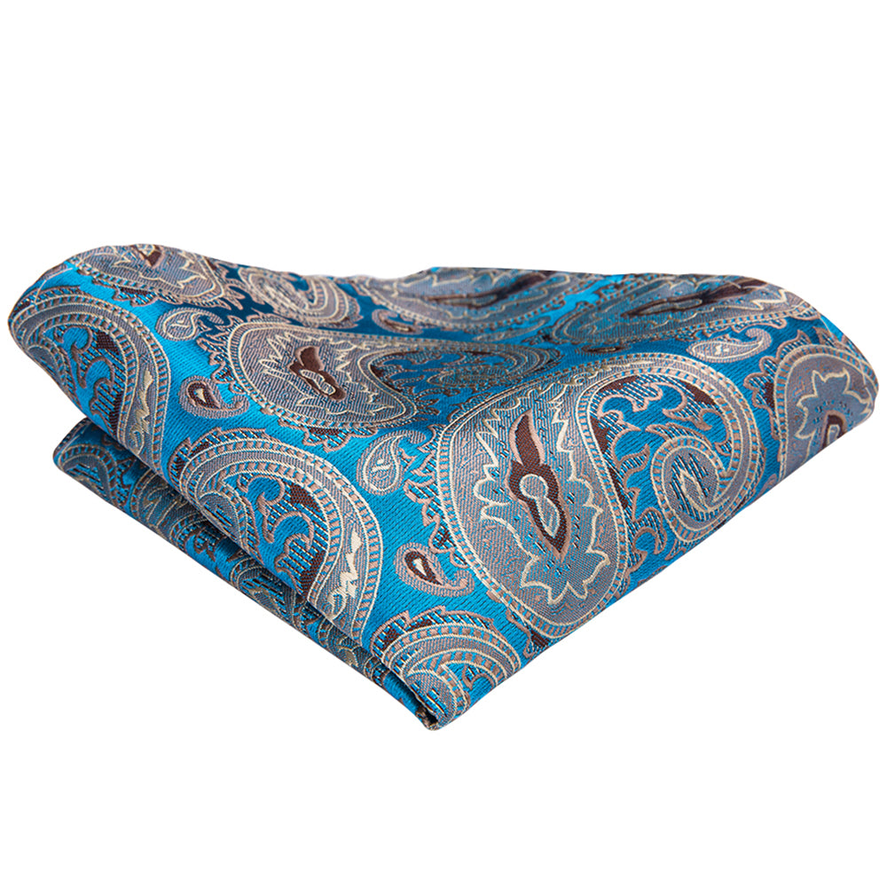 Electric Sapphire Steel Paisley Silk Tie