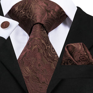 Chocolate Tourmaline Paisley Silk Tie