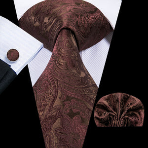 Chocolate Tourmaline Paisley Silk Tie