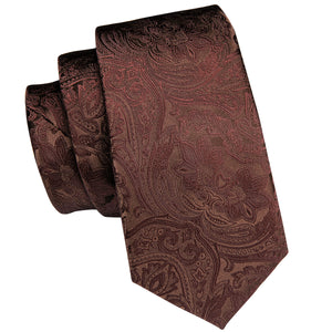 Chocolate Tourmaline Paisley Silk Tie