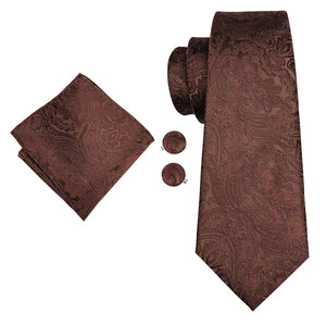 Chocolate Tourmaline Paisley Silk Tie