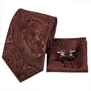 Chocolate Tourmaline Paisley Silk Tie