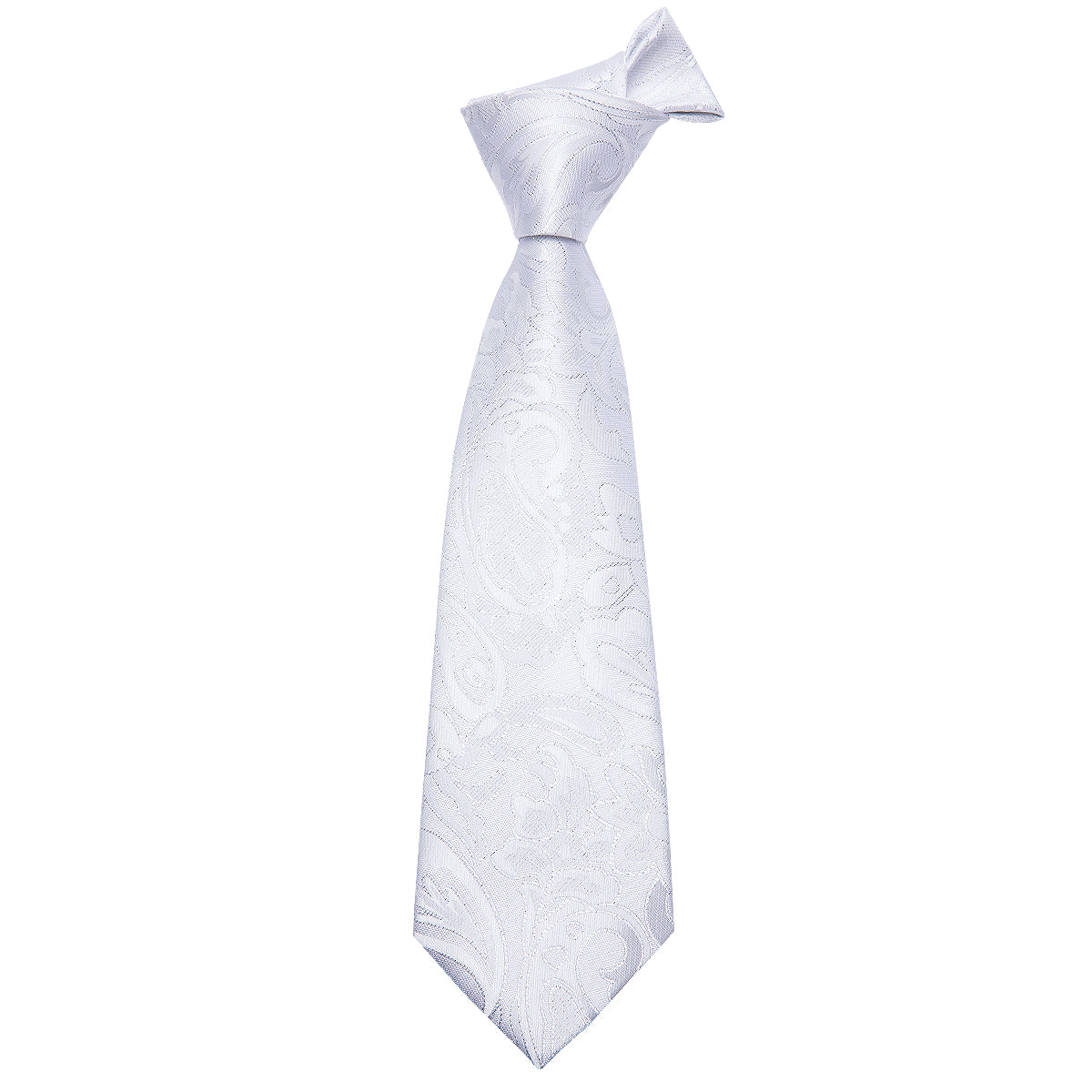 Solid Pearl Paisley Silk Tie