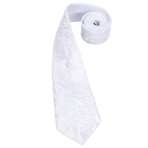 Solid Pearl Paisley Silk Tie