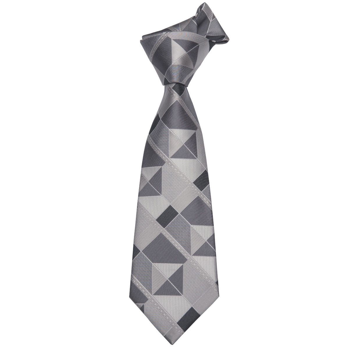 Shattered Titanium Geometric Silk Tie