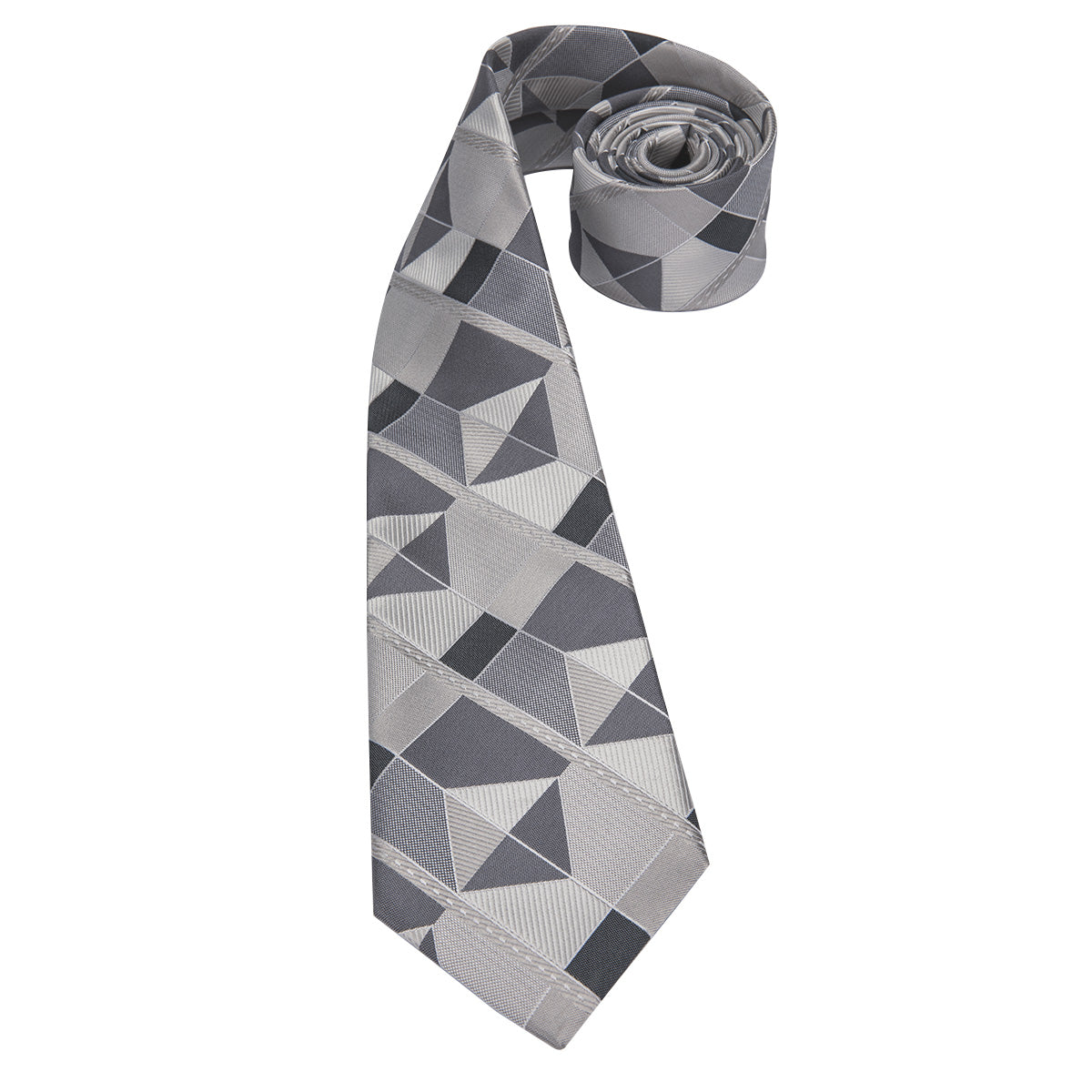 Shattered Titanium Geometric Silk Tie