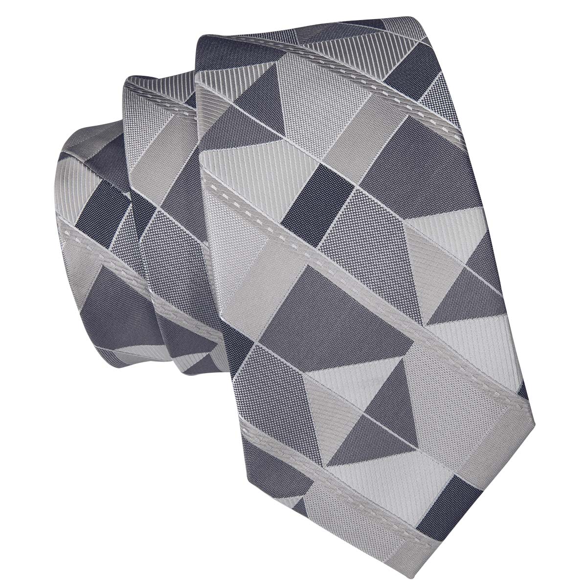 Shattered Titanium Geometric Silk Tie