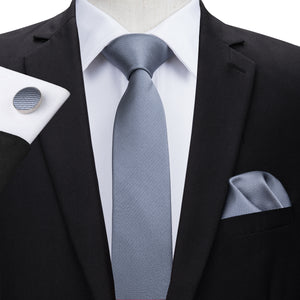 Solid Graphite Silk Tie