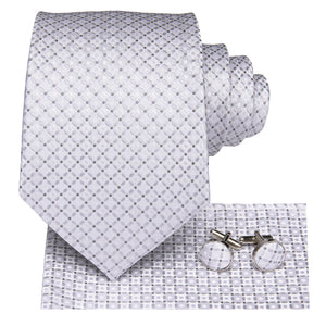 Platinum Pearl Diamond Silk Tie