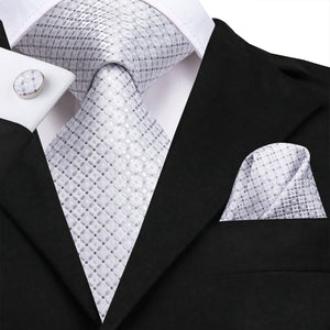 Platinum Pearl Diamond Silk Tie