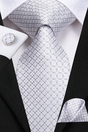 Platinum Pearl Diamond Silk Tie