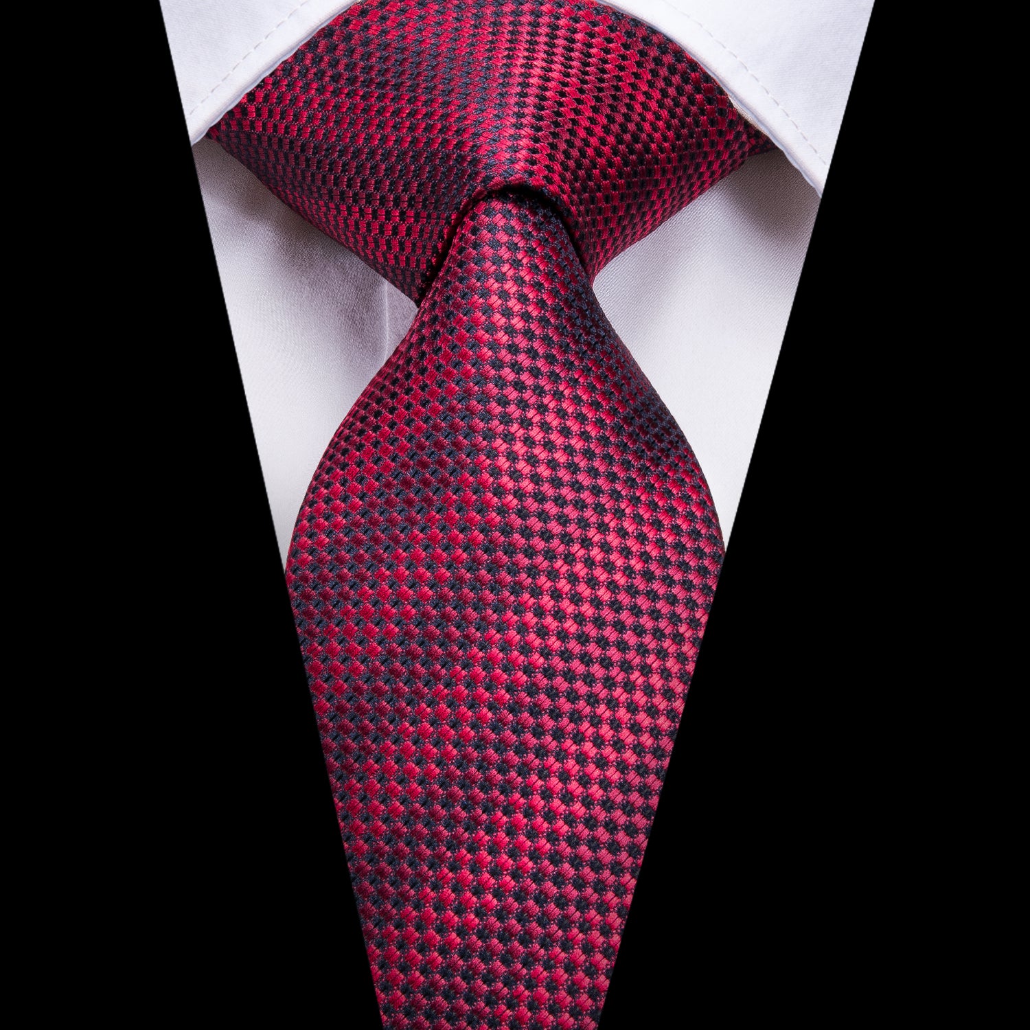 Midnight Ruby Striped Silk Tie