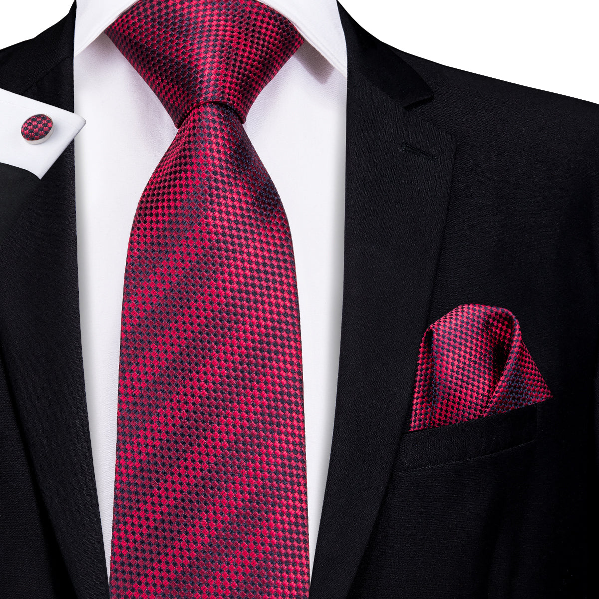 Midnight Ruby Striped Silk Tie