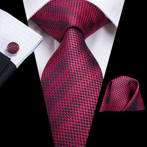 Midnight Ruby Striped Silk Tie