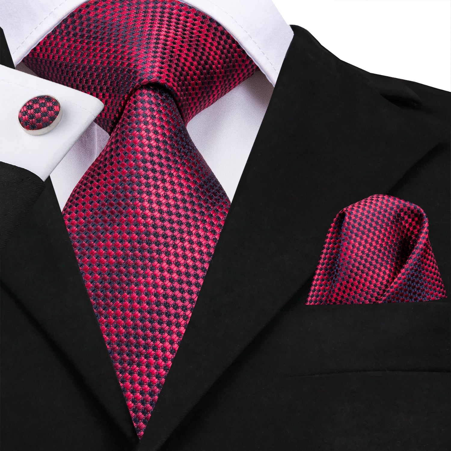 Midnight Ruby Striped Silk Tie