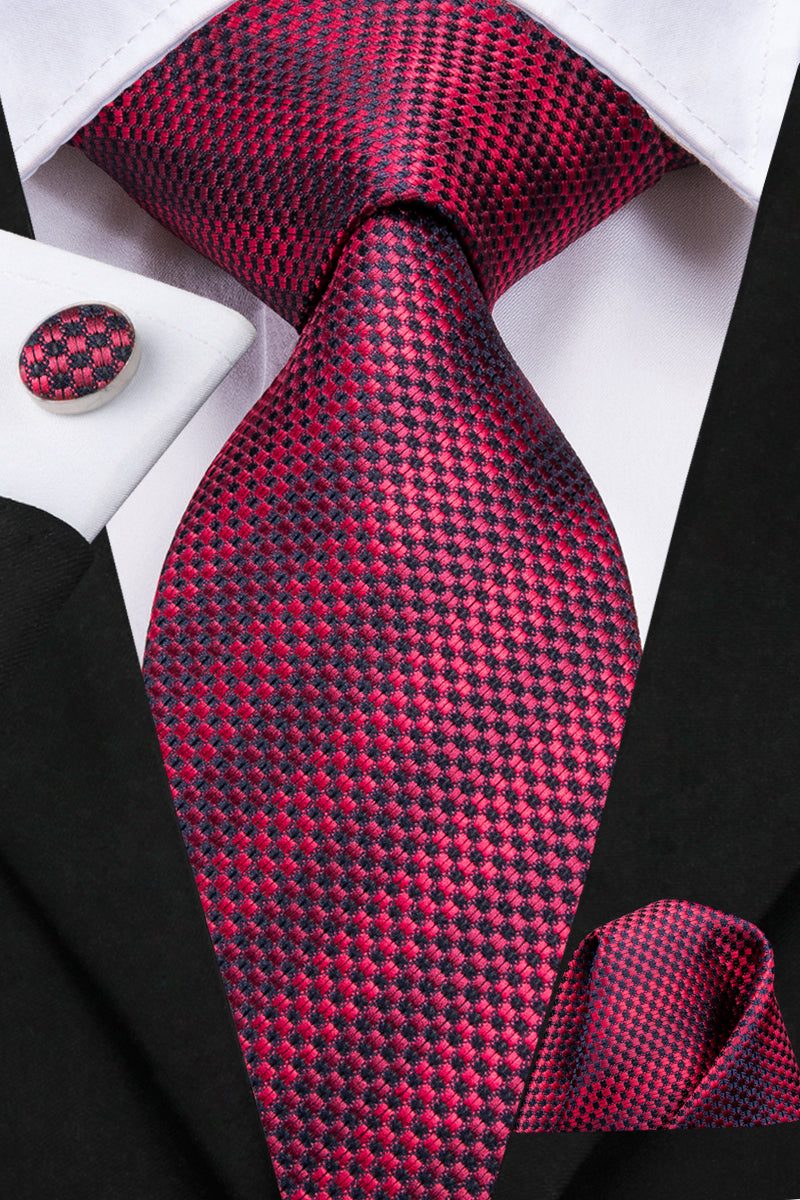 Midnight Ruby Striped Silk Tie