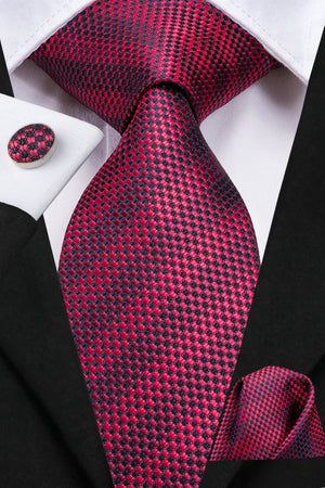 Midnight Ruby Striped Silk Tie