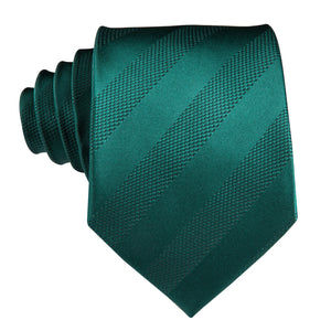 Solid Midnight Emerald Striped Silk Tie