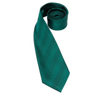 Solid Midnight Emerald Striped Silk Tie