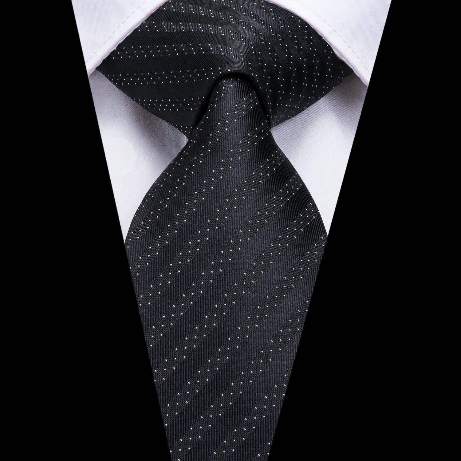 Obsidian Sky Striped Silk Tie