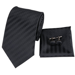 Obsidian Sky Striped Silk Tie