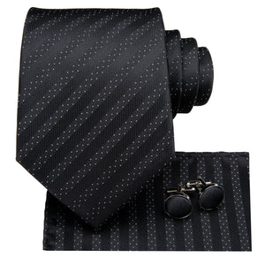 Obsidian Sky Striped Silk Tie