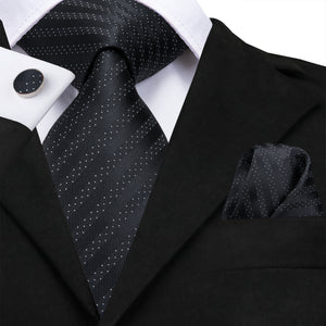 Obsidian Sky Striped Silk Tie