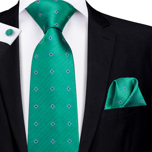 Emerald Sapphire Spotted Silk Tie