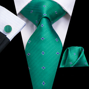 Emerald Sapphire Spotted Silk Tie