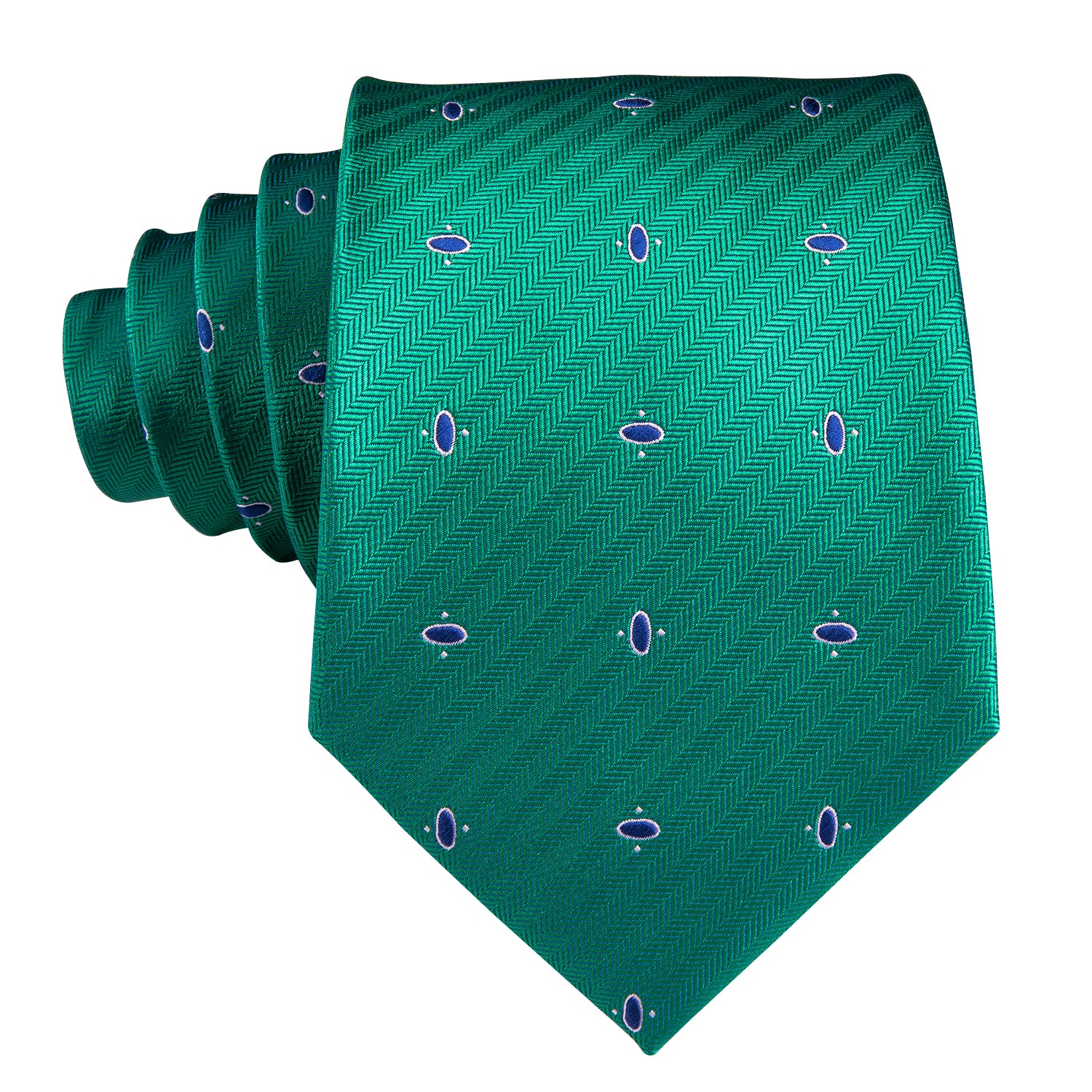 Emerald Sapphire Spotted Silk Tie