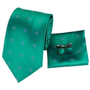 Emerald Sapphire Spotted Silk Tie