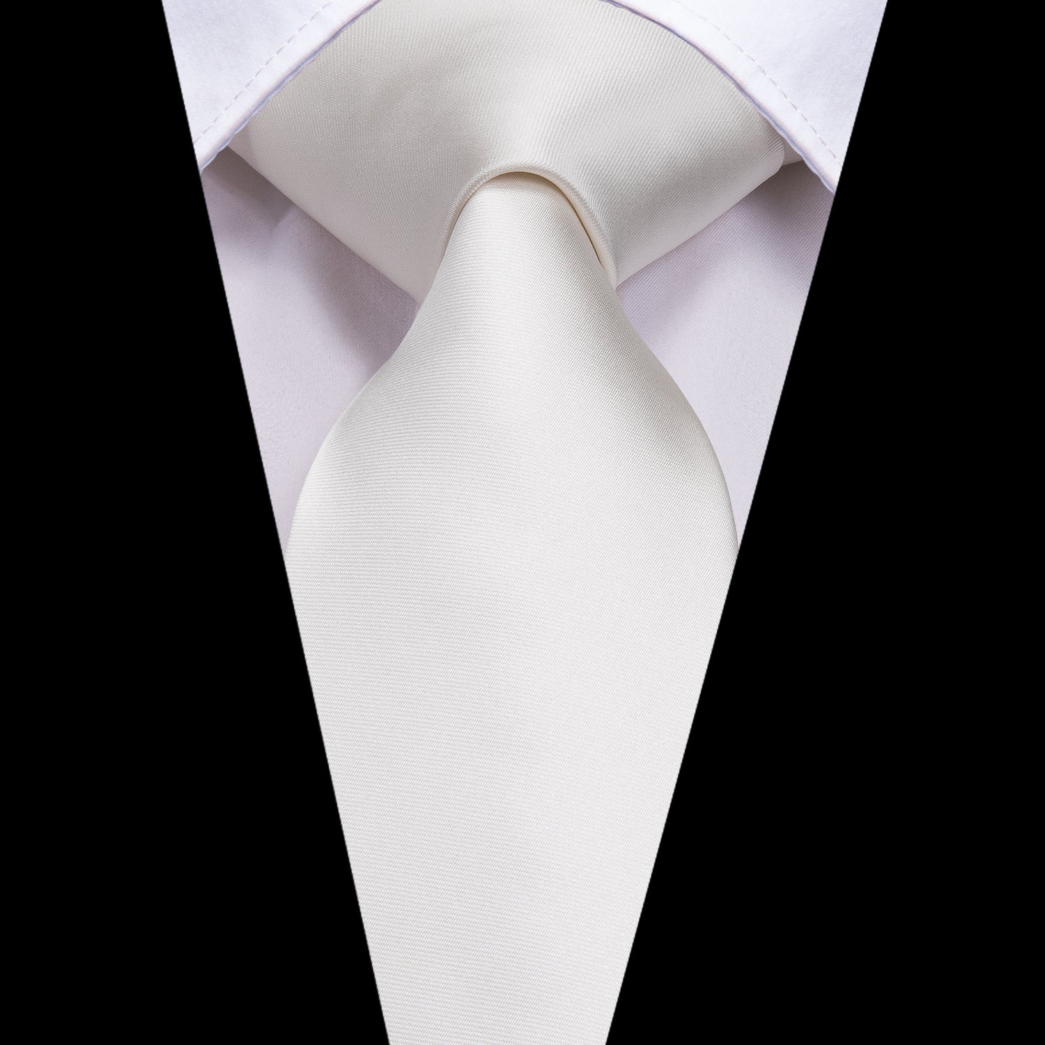 Solid White Gold Silk Tie