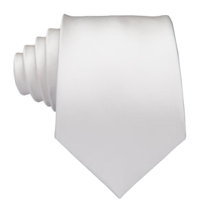 Solid White Gold Silk Tie