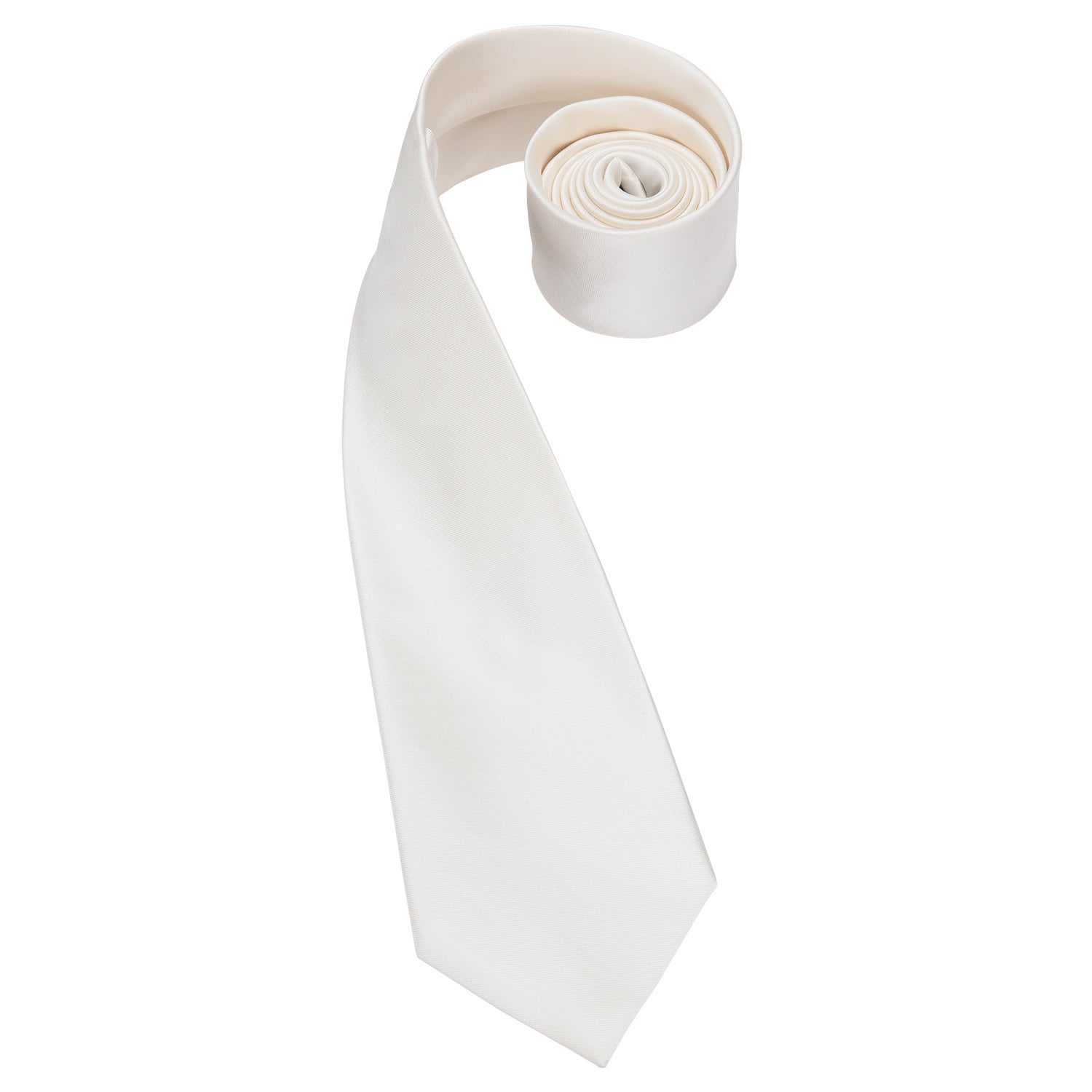 Solid White Gold Silk Tie