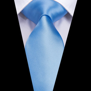 Solid Sky Blue Silk Tie