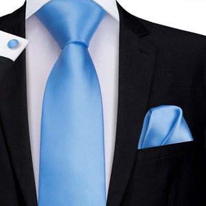 Solid Sky Blue Silk Tie