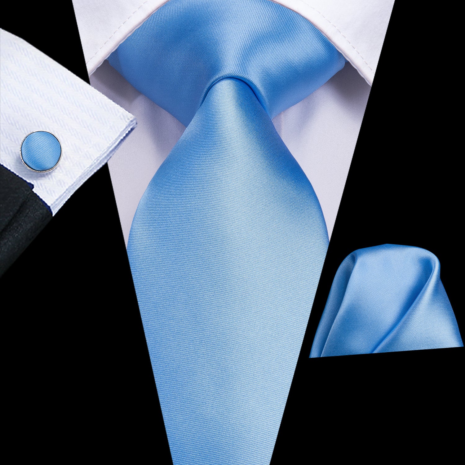 Solid Sky Blue Silk Tie