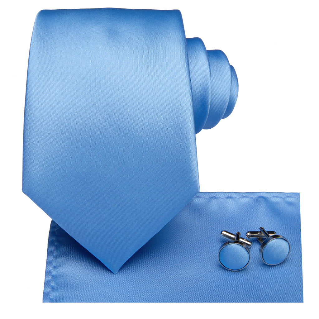 Solid Sky Blue Silk Tie