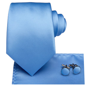 Solid Sky Blue Silk Tie