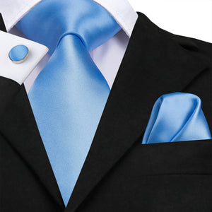 Solid Sky Blue Silk Tie