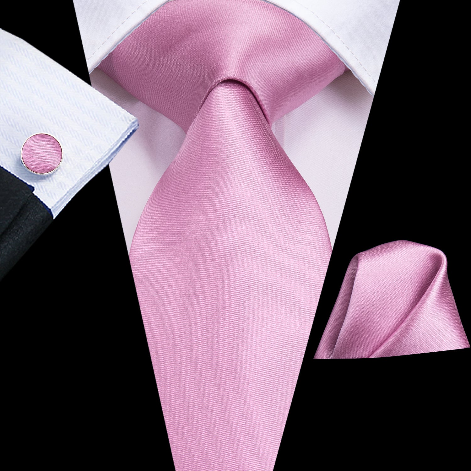 Solid Rose Quartz Silk Tie