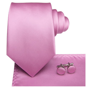 Solid Rose Quartz Silk Tie