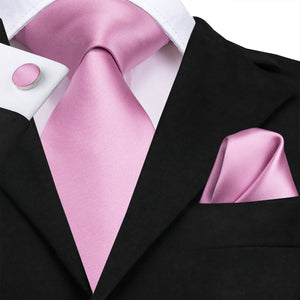 Solid Rose Quartz Silk Tie