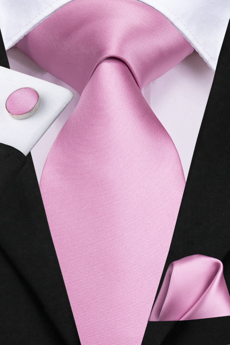 Solid Rose Quartz Silk Tie