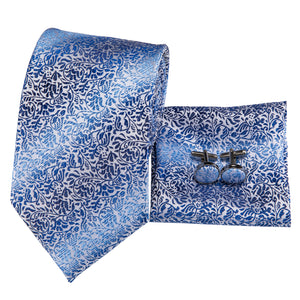 Cobalt Sky Vines Silk Tie