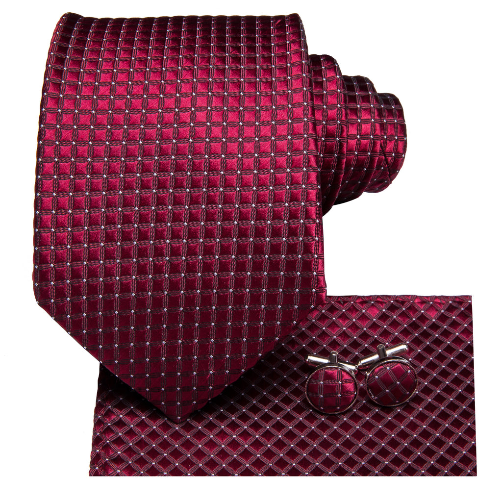 Midnight Ruby Squared Silk Tie