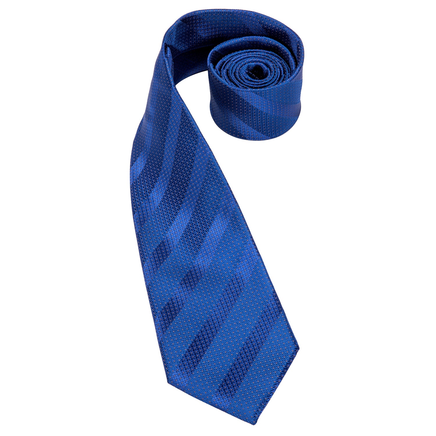 Solid Sapphire Striped Silk Tie