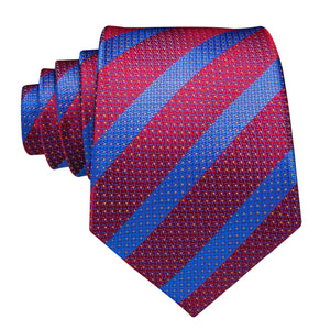 Sapphire Ruby Striped Silk Tie